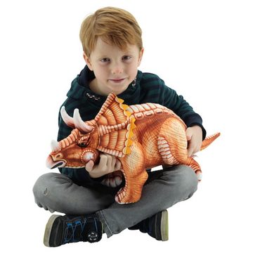 Sweety-Toys Kuscheltier Sweety Toys 10844 Plüsch Dinosaurier 62 cm braun Triceratops -Dreihorngesicht -