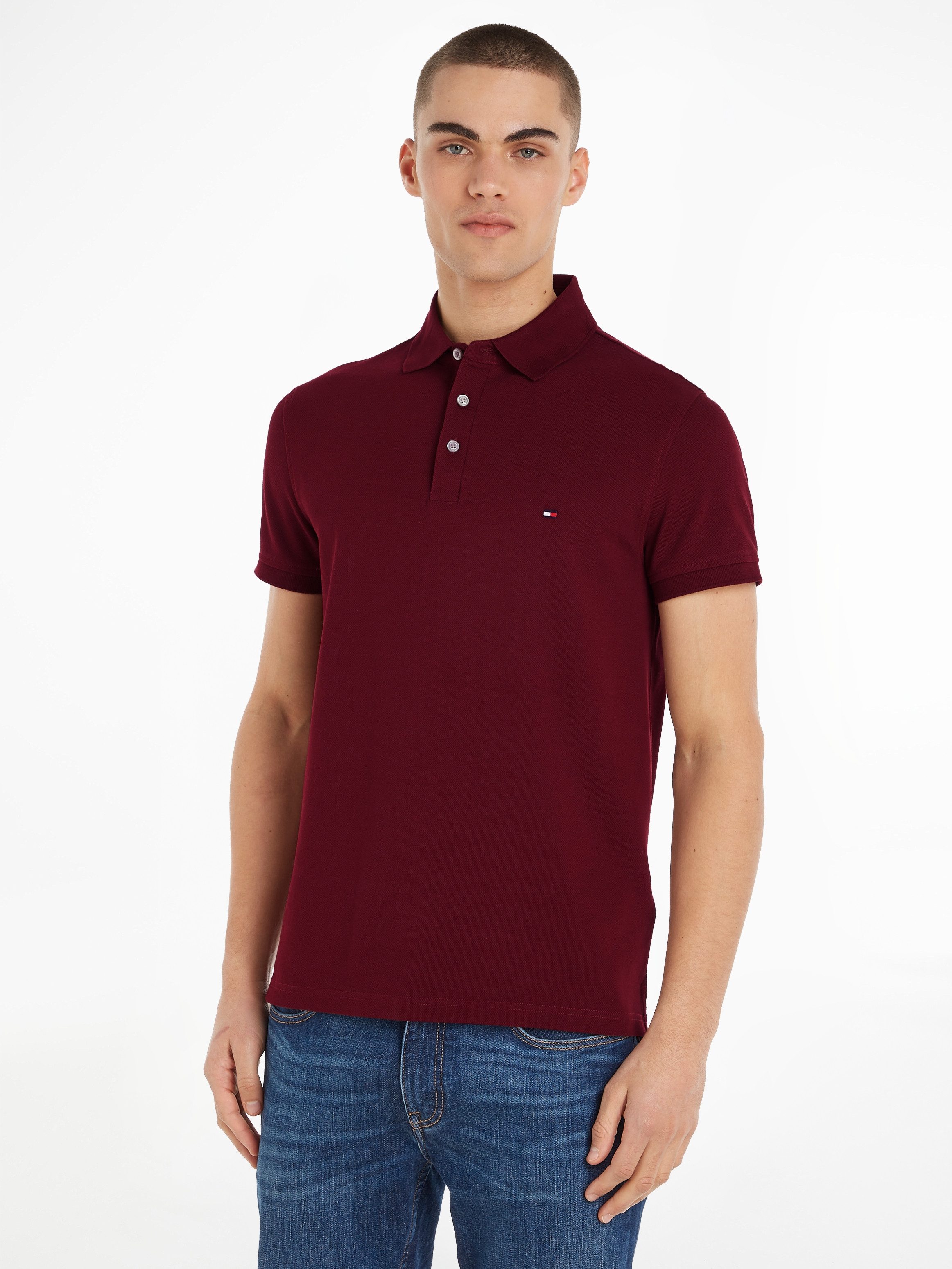 Tommy Hilfiger Poloshirt 1985 SLIM POLO mit Piqué-Struktur und Stickerei me günstig online kaufen