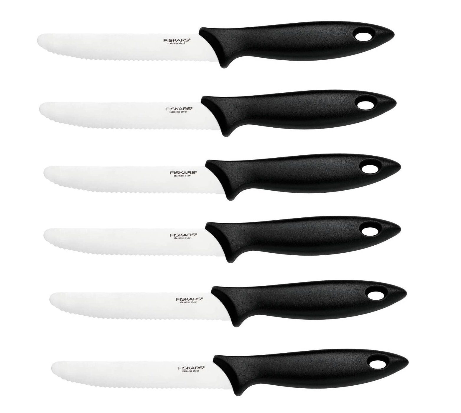 Fiskars Столовый нож Fiskars 6 Stück Столовый нож, Edelstahl/Kunststoff - Schwarz