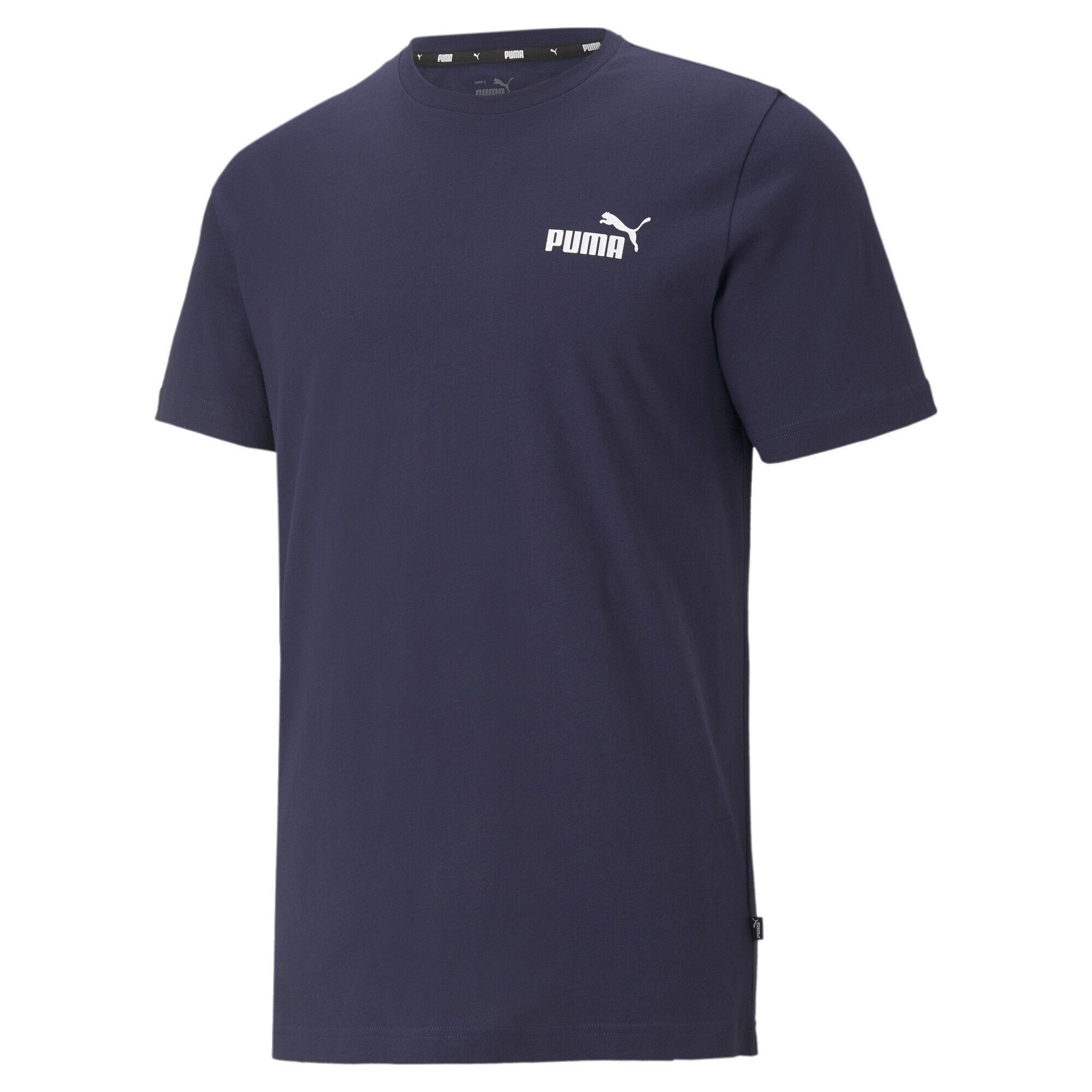 PUMA T-Shirt Essentials T-Shirt mit dezentem Logoprint Herren Peacoat Blue