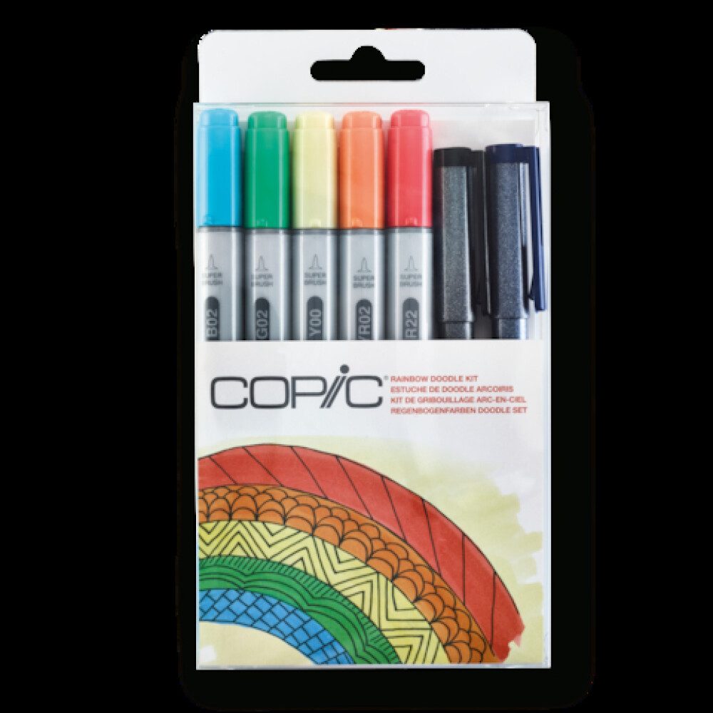 COPIC Marker Doodle Kit Regenbogenfarben Kleines Set, (7-tlg)