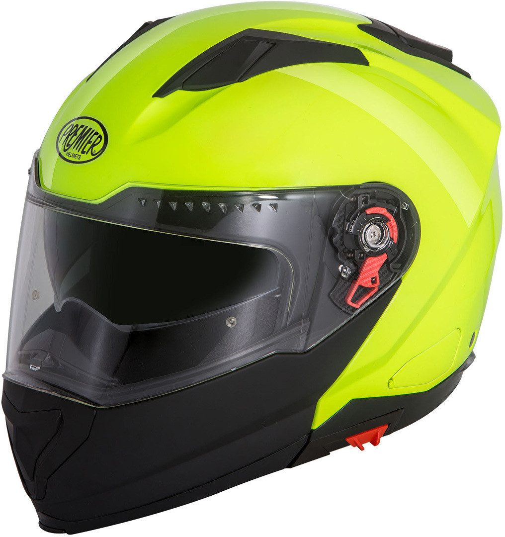 Premier Motorradhelm Delta Fluo Klapphelm, integriertes Sonnenvisier