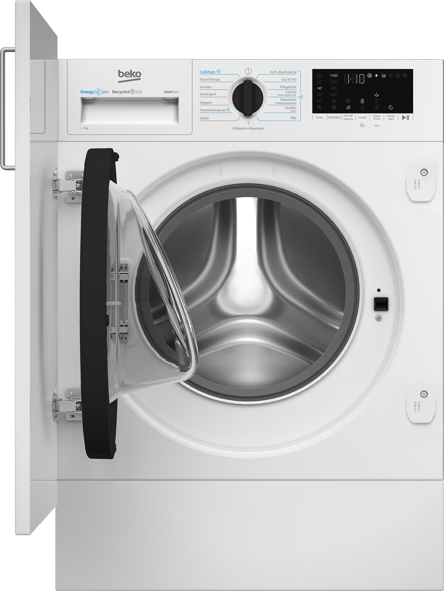 BEKO Einbauwaschmaschine B3WBT1941W, 9 kg, 1400 U/min, Integrierbar