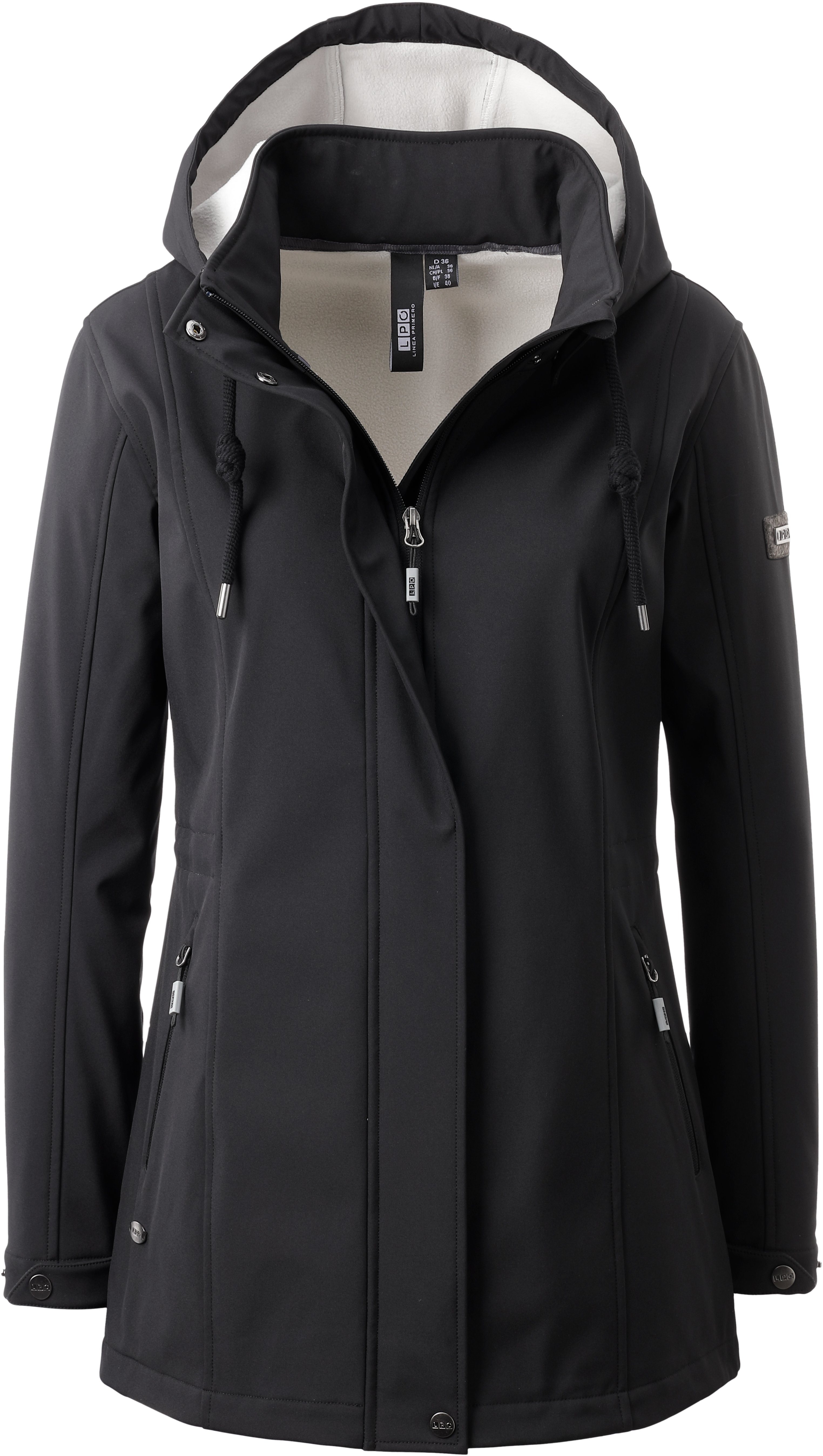 Linea Primero DEPROC Active Softshelljacke abnehmbarer schwarz Kapuze PEAK WILKIE WOMEN mit