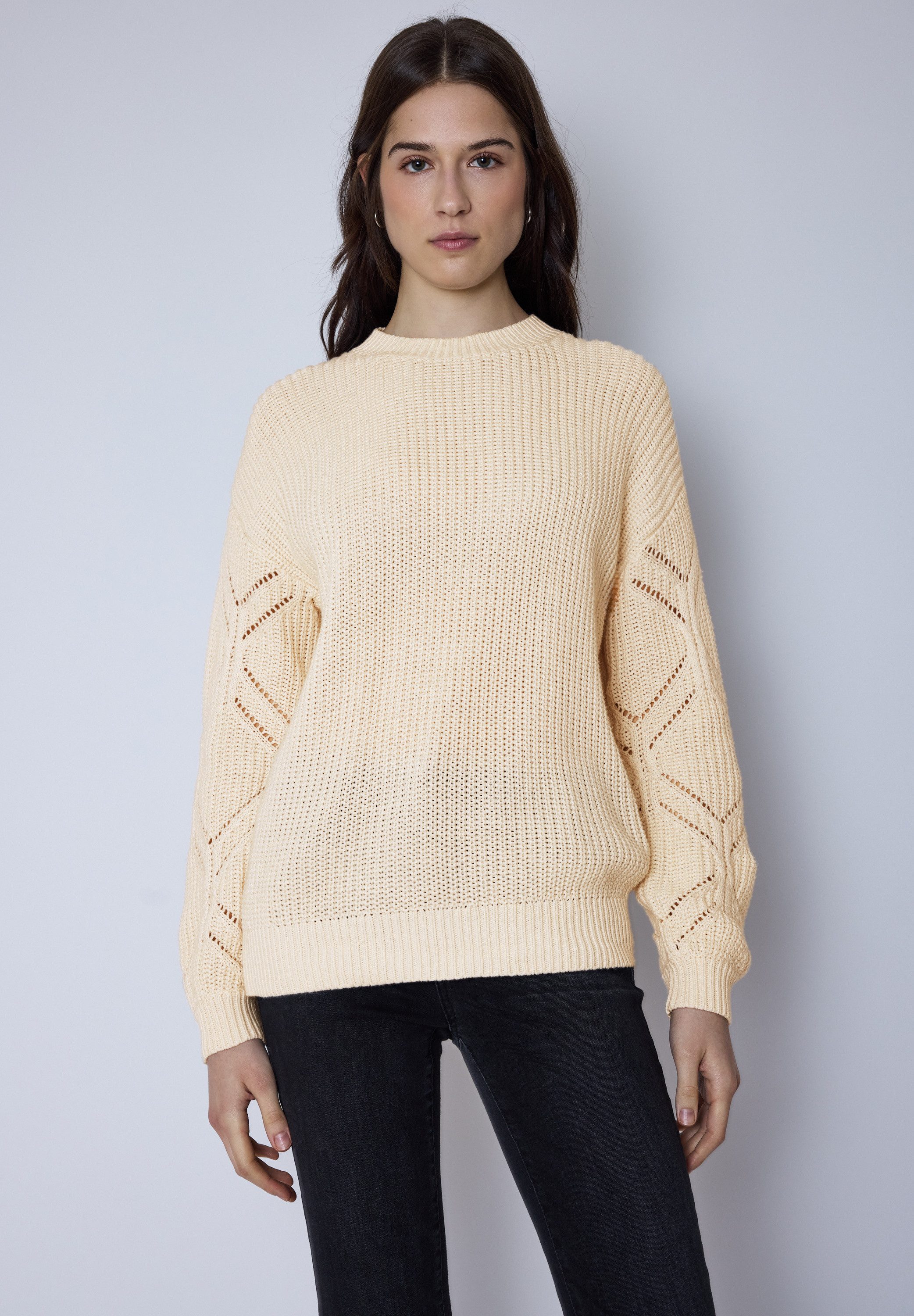 STREET ONE STUDIO Longpullover mit Strick-Detail günstig online kaufen