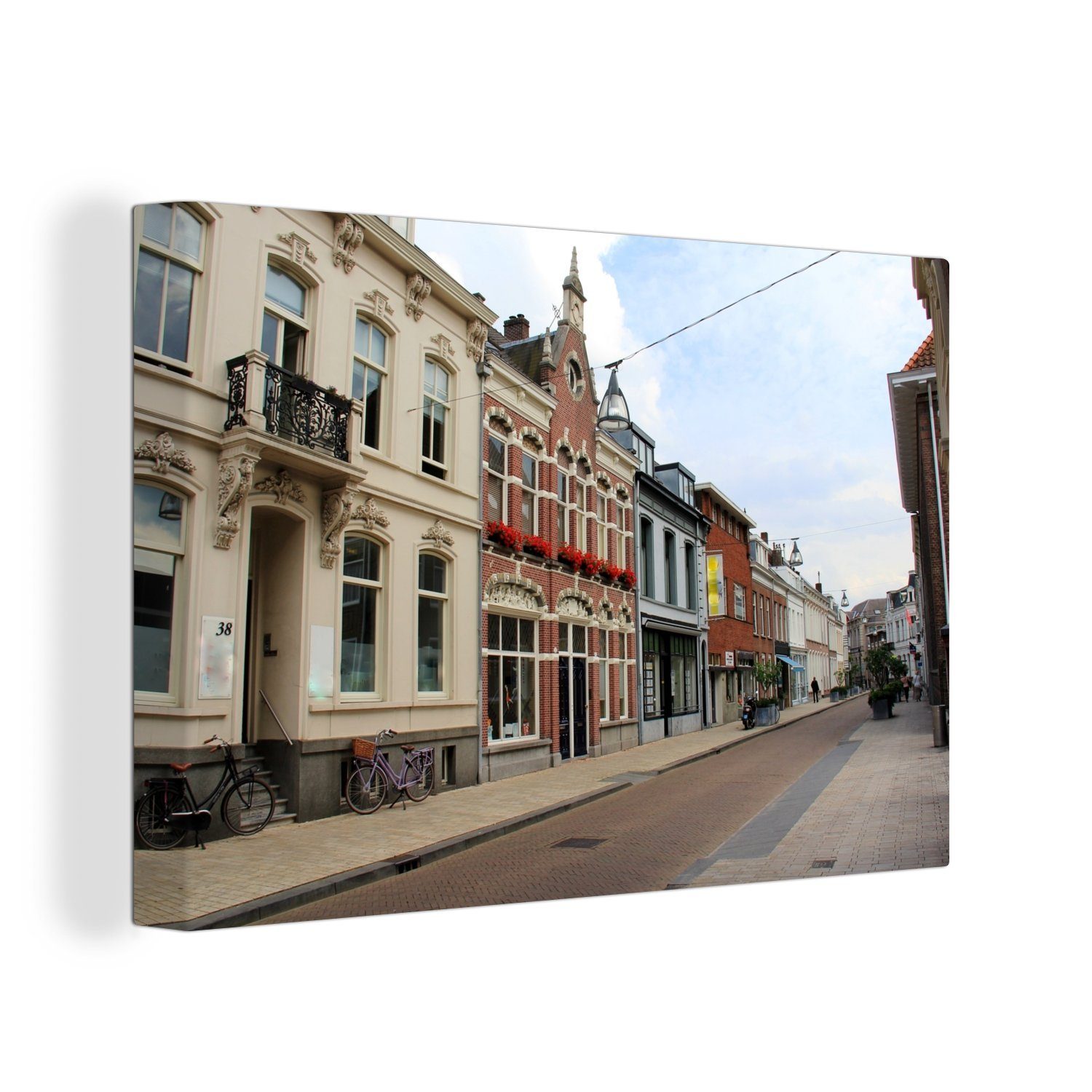 OneMillionCanvasses® Leinwandbild Straßen in der niederländischen Stadt Tilburg, (1 St), Wandbild Leinwandbilder, Aufhängefertig, Wanddeko, 30x20 cm