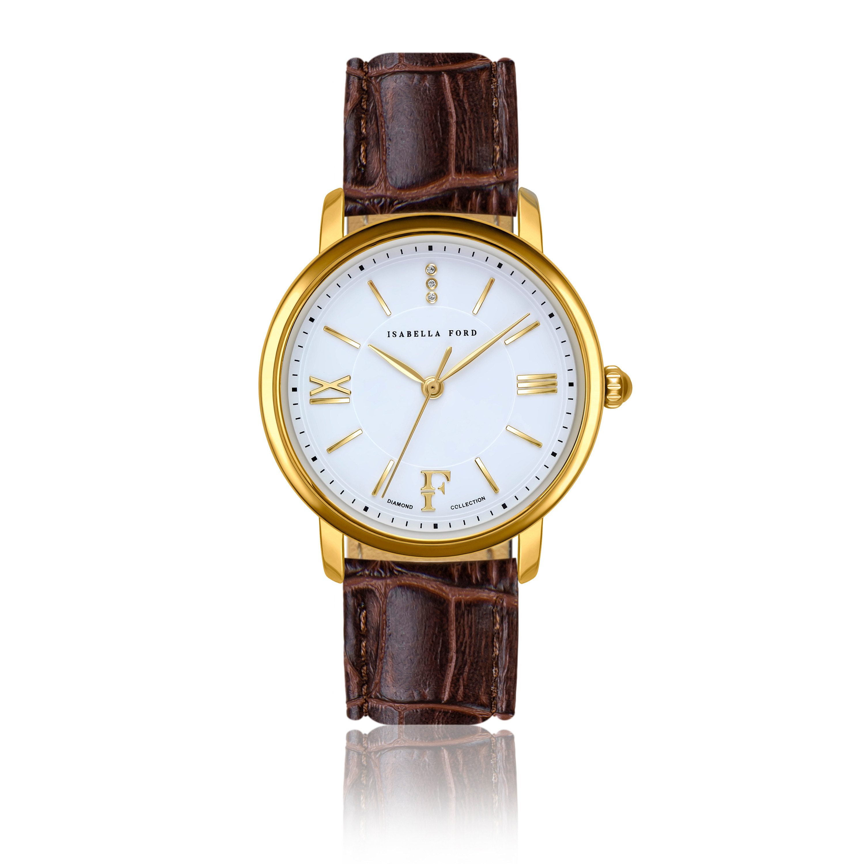 ISABELLA FORD Quarzuhr FA5-S088G Selene Brown Leather