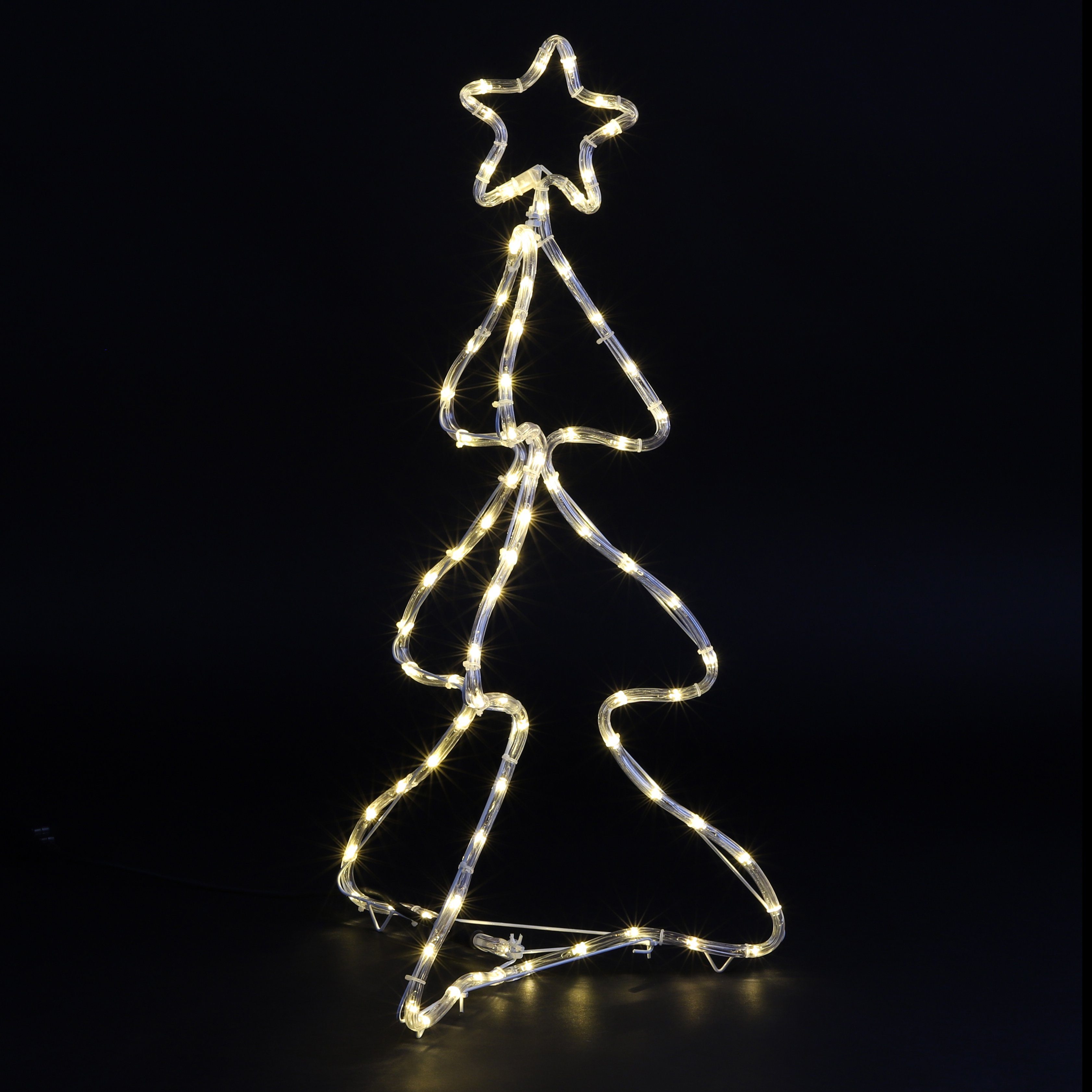 Haushalt International Künstlicher Weihnachtsbaum mit Sternspitze 76cm, Tannenbaum, 80 LED warmweiss, Innen und Außen | Künstliche Weihnachtsbäume