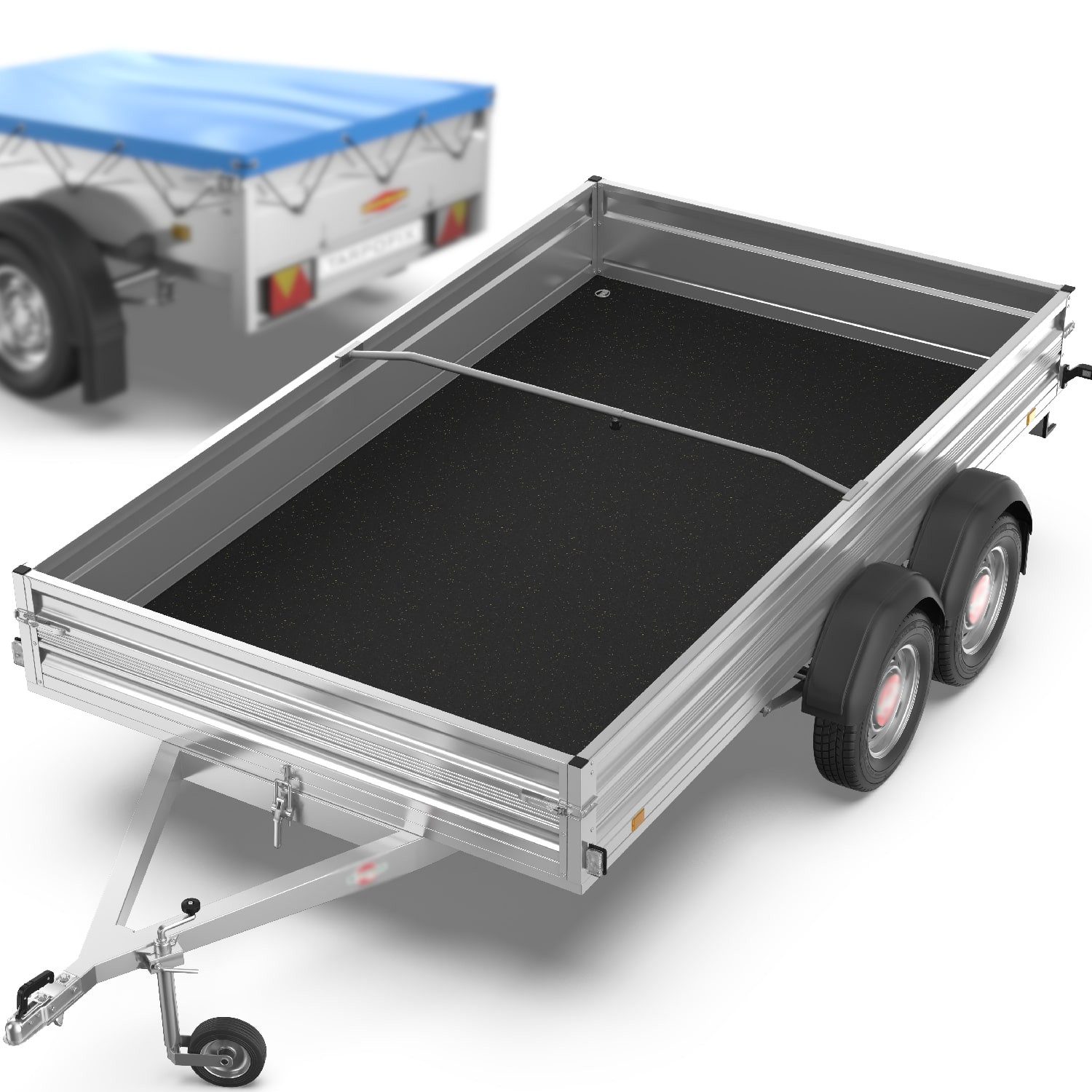 Tarpofix® Schutzplane Planenbügel 140-210 cm verstellbar Alu Flachplane (Teleskop-Haltebügel Anhängerplane, 1-St., inkl. Anti-Rutsch-Pads), gegen Wasserstau & Flattern
