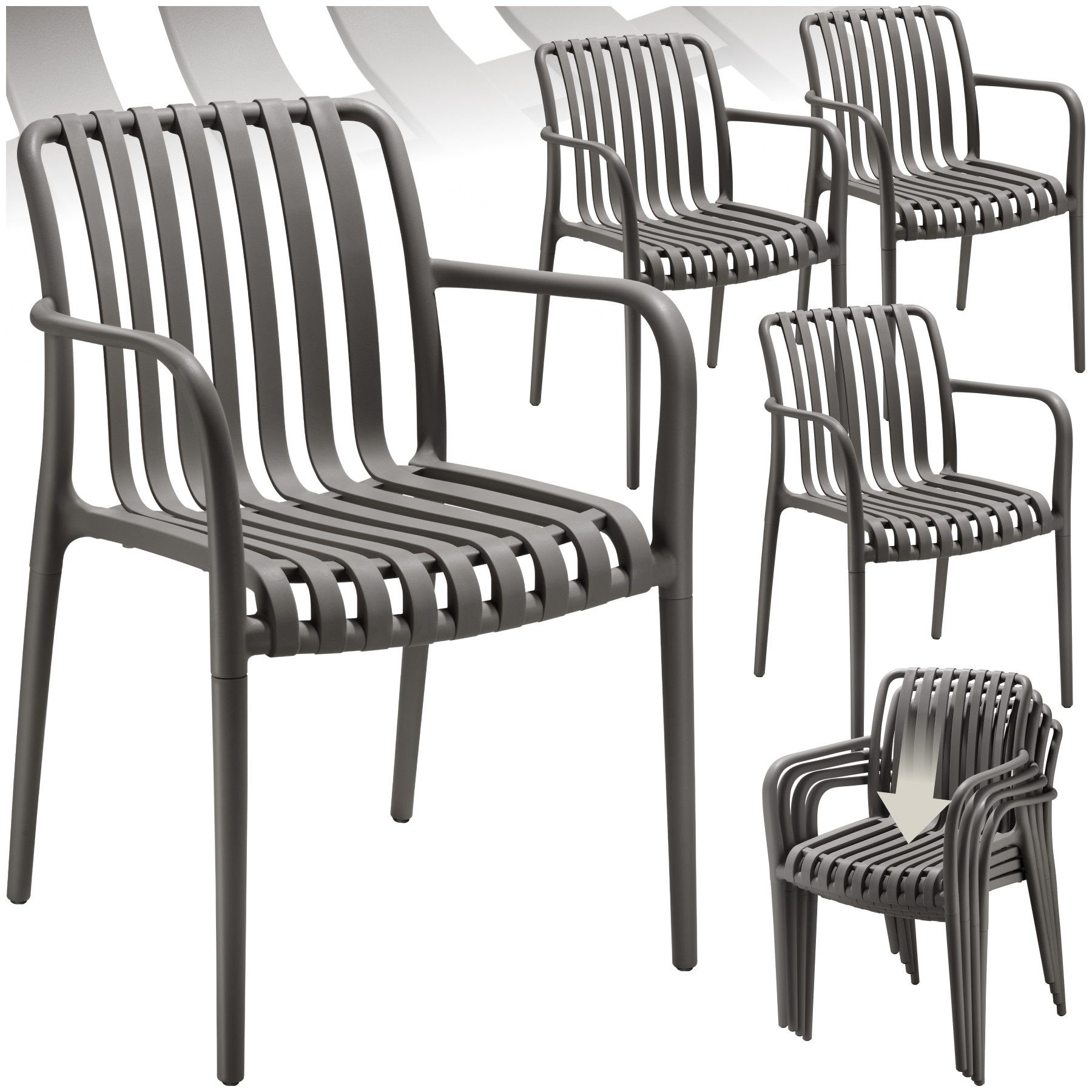tectake Gartenstuhl Gartenstühle (Set, 4 St), günstig online kaufen