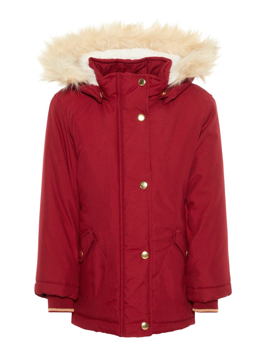 Name It Parka Mädchen Parka mit Teddyfutter mit abnehmbarer Kapuze, mit Stehkragen