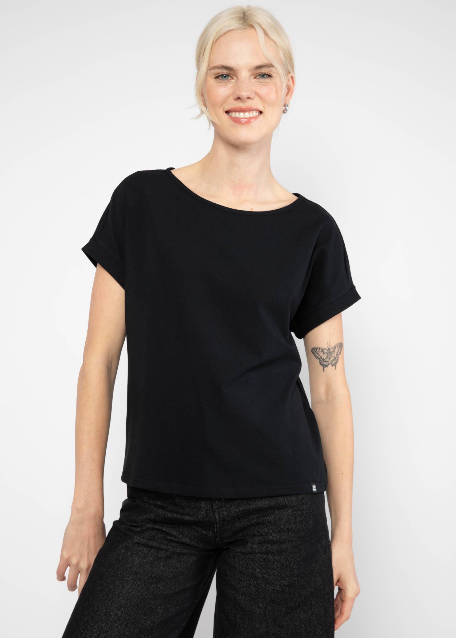 Blutsgeschwister T-Shirt - T-Shirt Damen - U-Boot-Ausschnitt - lockeres Basic Shirt - Glow and