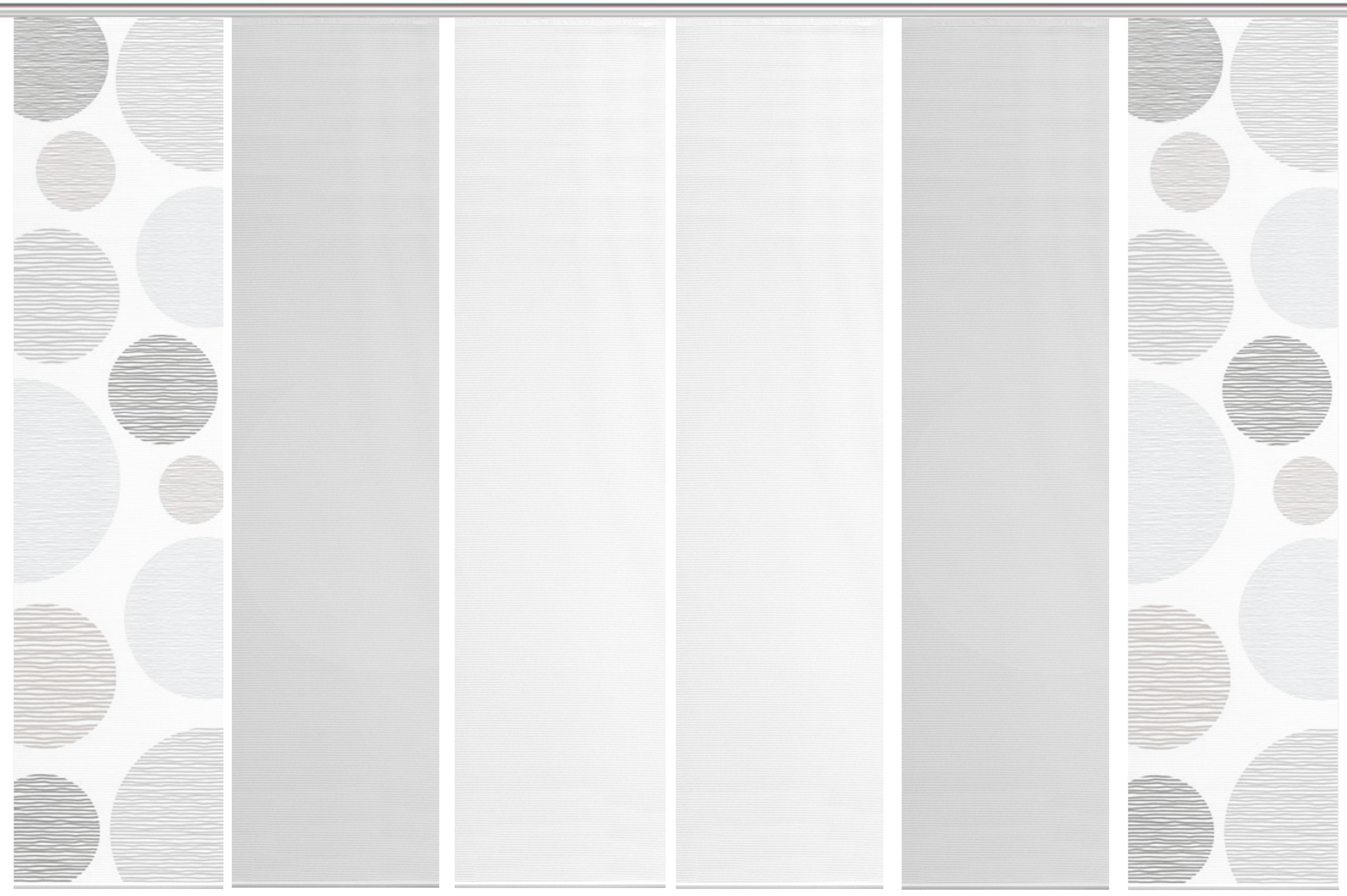 Vision S Schiebegardine 6ER SET BORDEN (6 St), Paneelwagen, halbtransparent, HxB: 260x60, Schiebevorhang 6er Set Digitaldruck