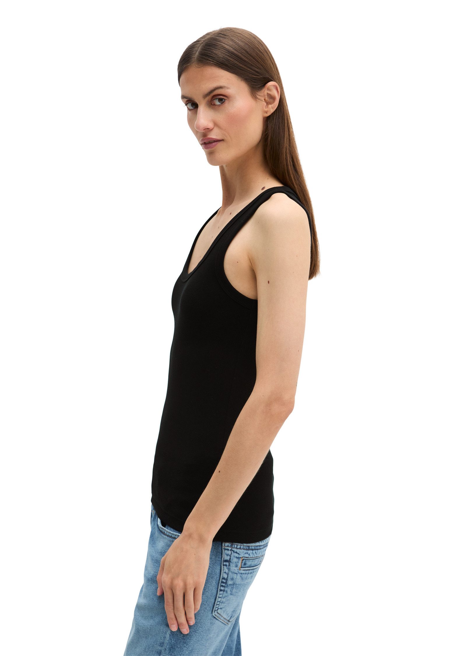 Marc O'Polo T-Shirt aus elastischem Rippjersey