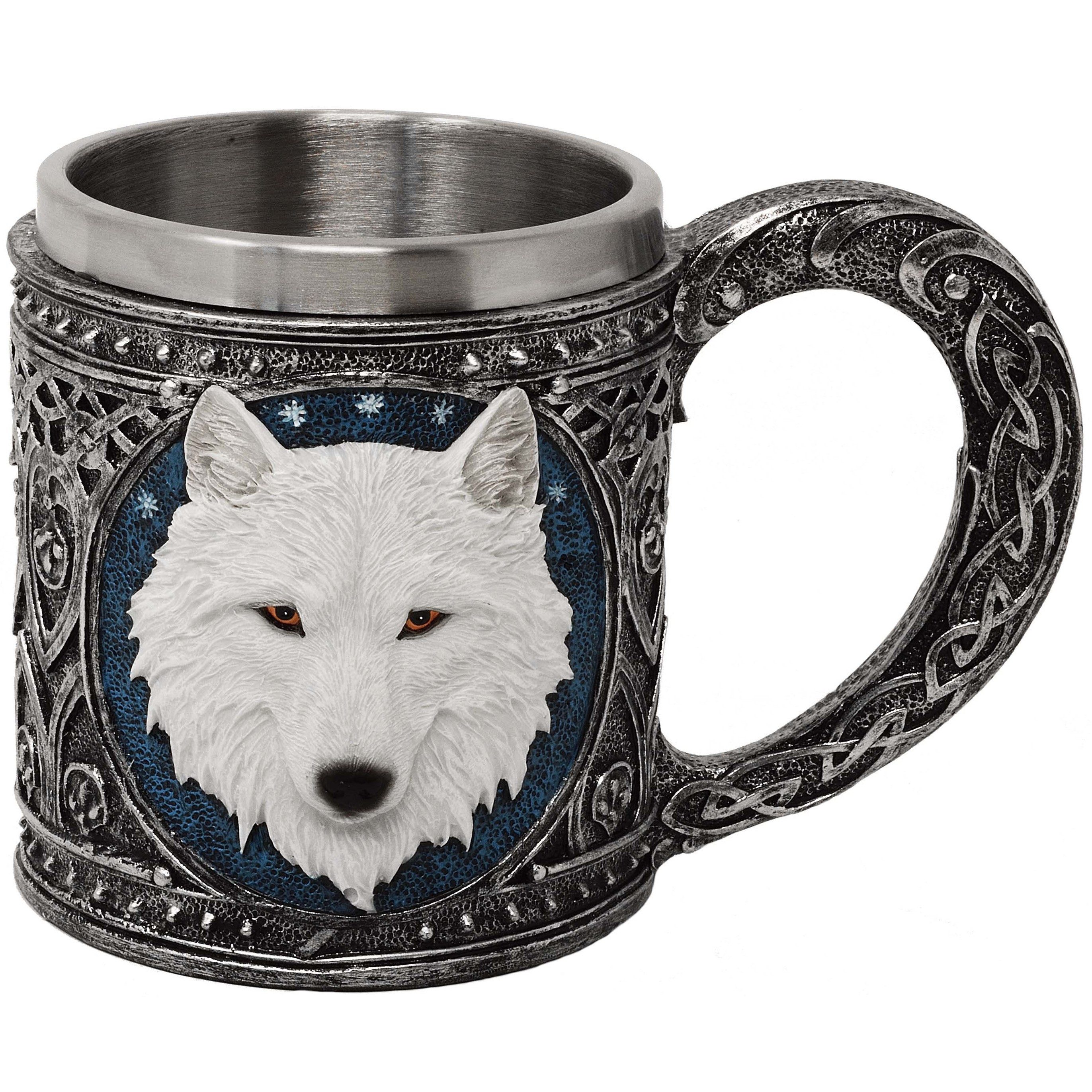 Bierkrug Krug weisser Wolf - Met, Bier