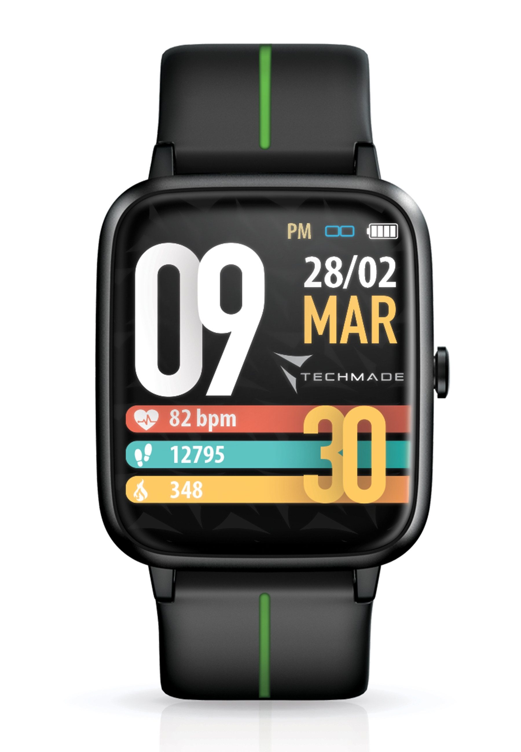 Techmade Smart Watch Move Black Green Smartwatch