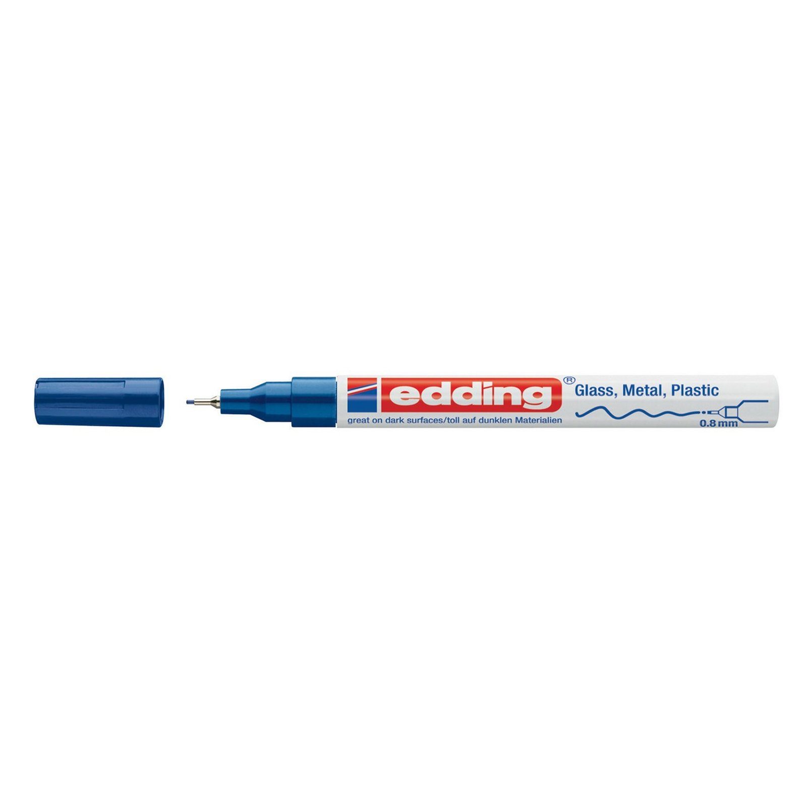 0,8 Permanentmarker mm edding Blau Lackstift Marker Glanzlack-Marker (Stück, edding 1-tlg), 780,