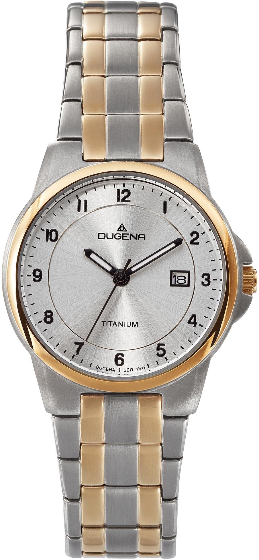 Dugena Titanuhr Gent, 4460915, Armband aus leichtem Titan, bicolor  PVD-beschichtet | Mechanische Uhren