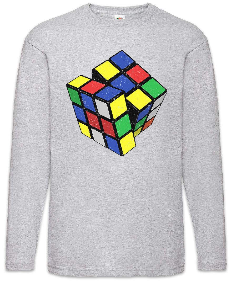 Urban Backwoods Langarmshirt Retro Cube Langarm T-Shirt Zauberwürfel 80s Magic Speed Cubing Cuber (1-tlg) Speedcube Algorithm Cube Würfel