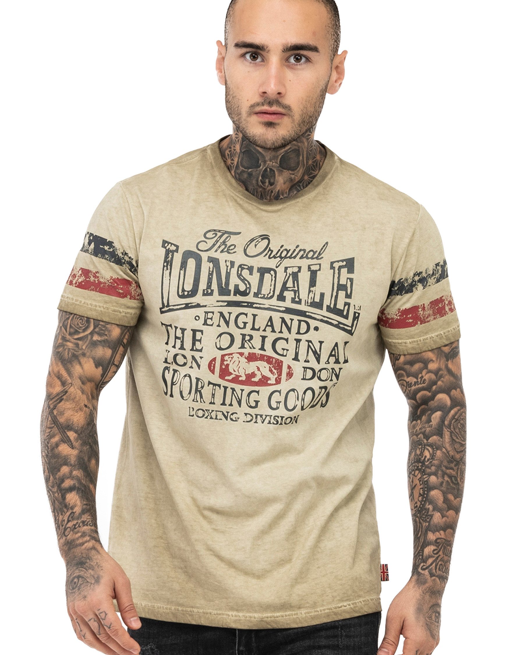 Lonsdale T-Shirt Lonsdale London T-Shirt Skeld "Dirty Wash"-Waschung