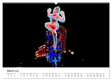 CALVENDO Wandkalender Las Vegas Neon 2023 / UK-Version (Premium-Calendar 2023 DIN A2 Landscape)
