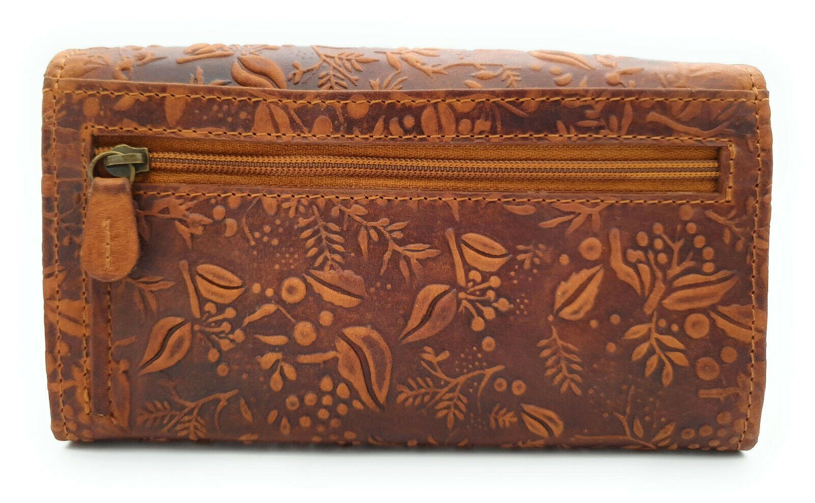 Hill Burry Geldbörse echt Leder, florale Prägung, mit RFID Schutz, viele Fächer