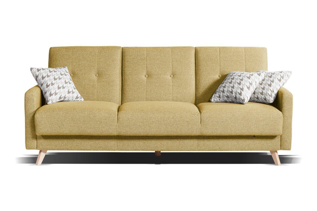 Design Stoff Sofas Polster Gelb Textil Dreisitzer Sofa, Modern 3 JVmoebel Sofa Sitzer