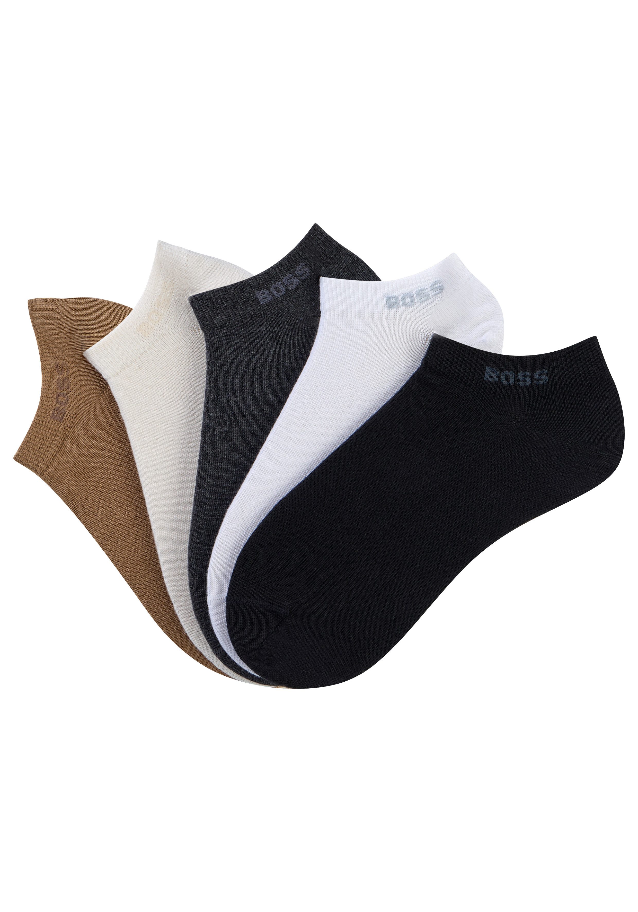 BOSS Sneakersocken 5P AS Logo CC W (Packung, 5-Paar, 5er) mit BOSS-Logoschriftzug