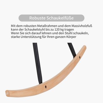 Duhome Schaukelsessel, Schaukelstuhl Schwingsessel aus Samt Relax Sessel Gestell Metall Holz