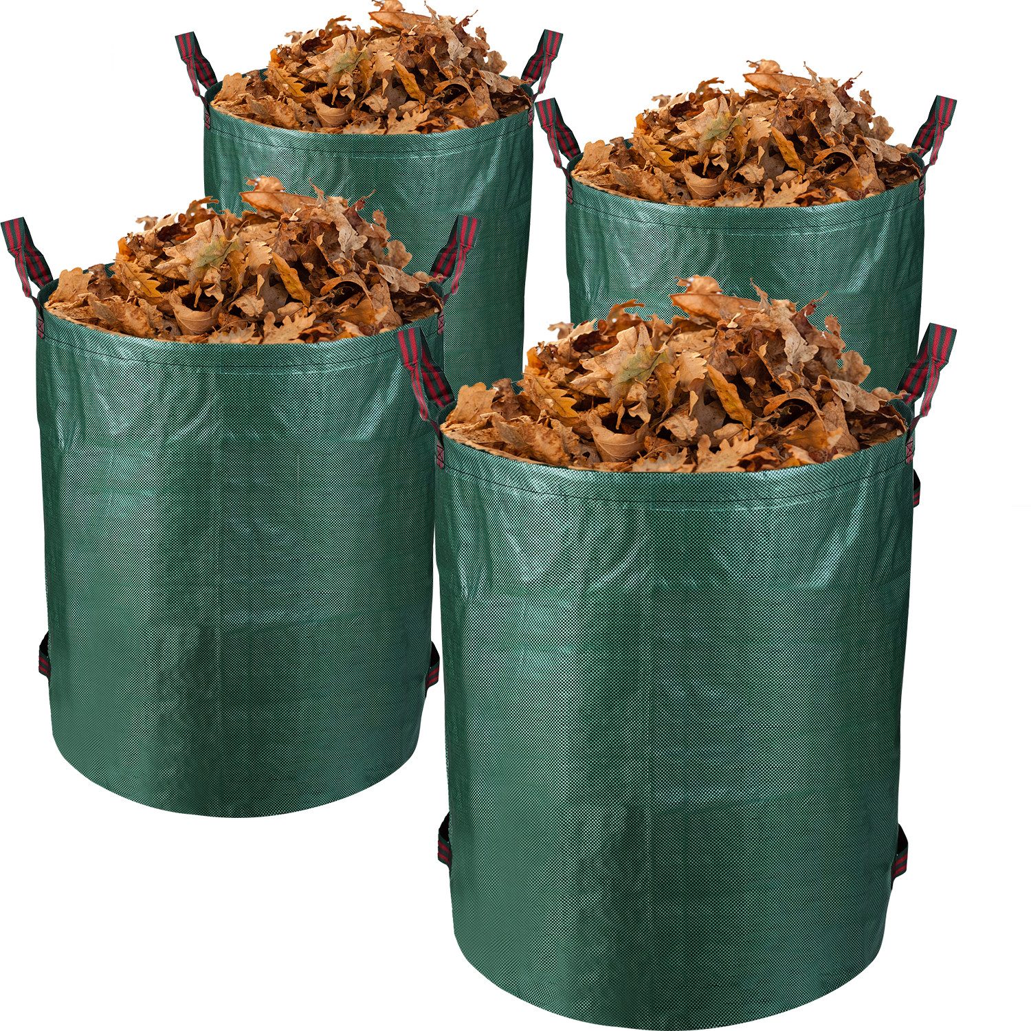 Gartensack Gartensäcke 3 Griffe Polypropylen XXL Laubsack 272L Grün mit Griffen