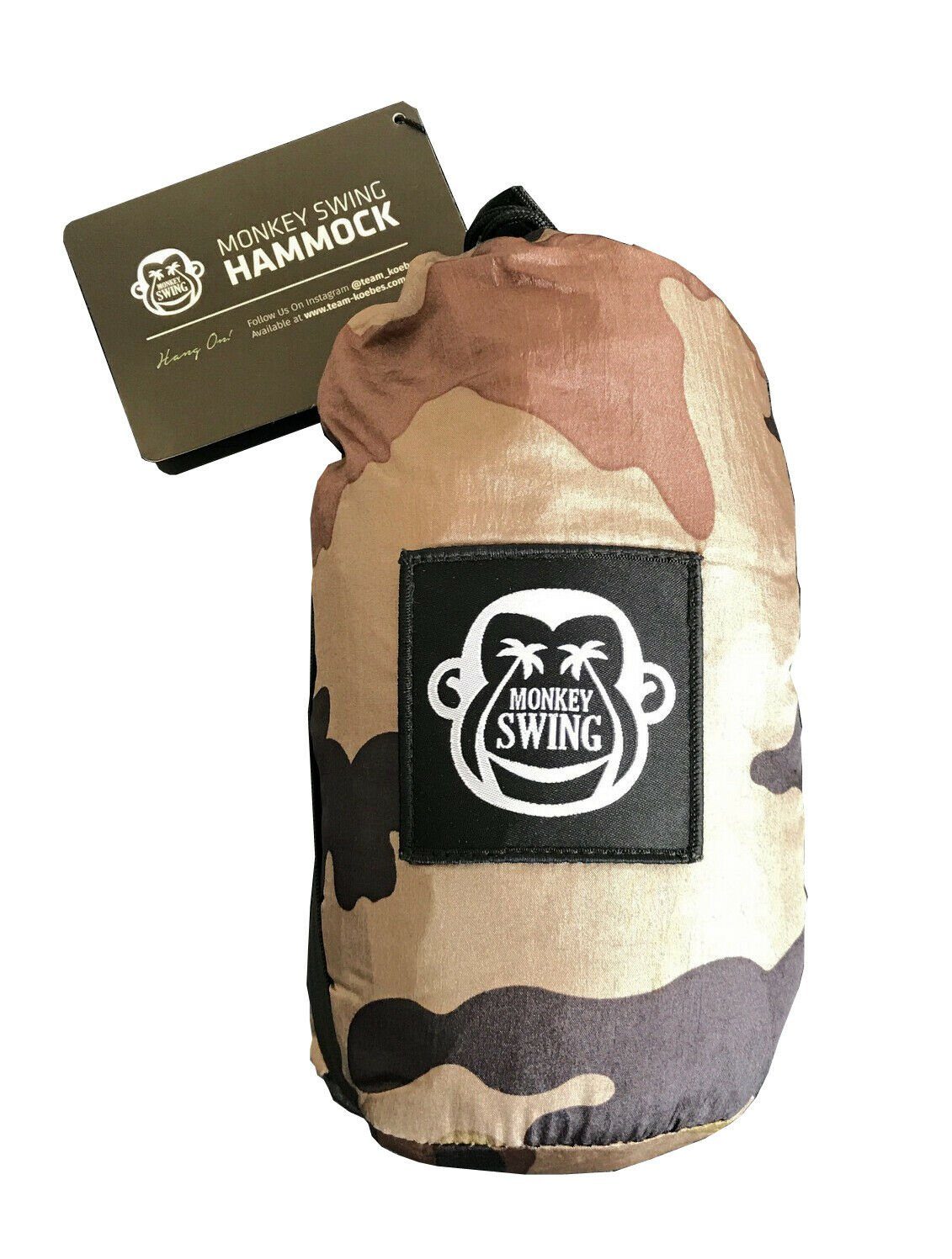 Swing Monkey Reisehängematte ultraleicht Aufhängeset, Outdoor Camouflage inkl. 270x140cm, Hängematte