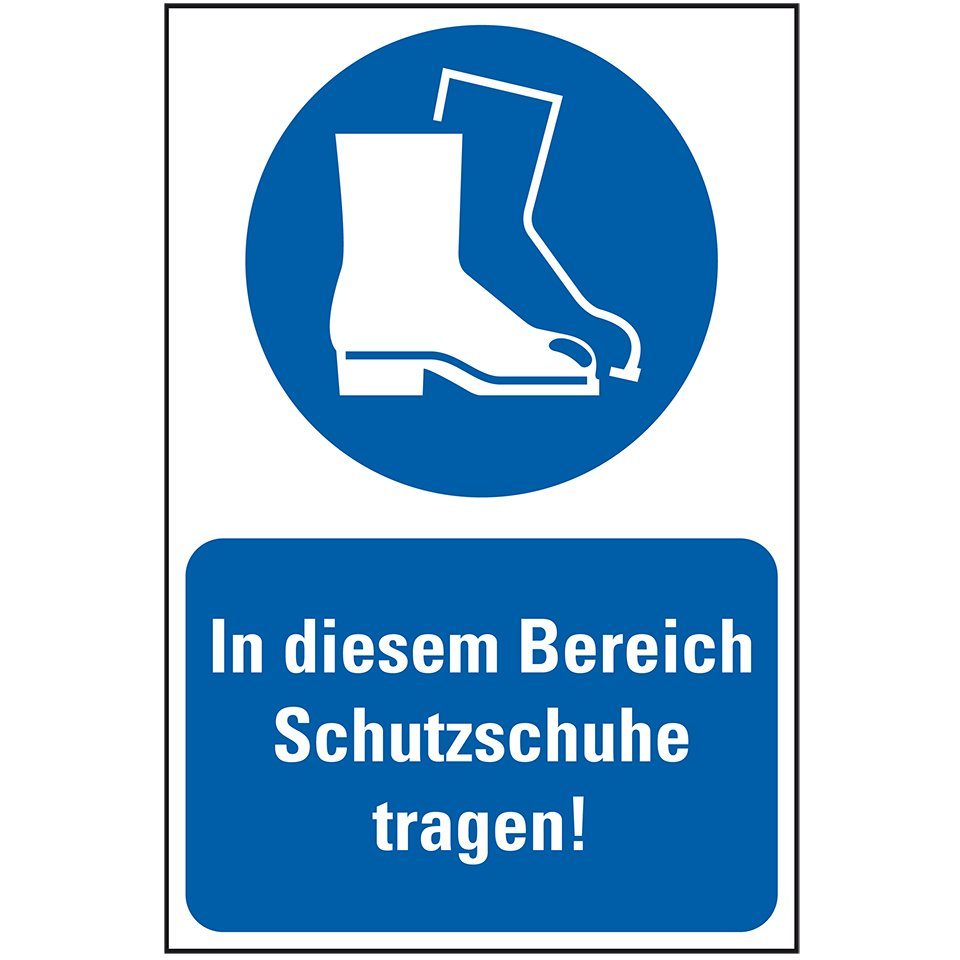 König Werbeanlagen Hinweisschild In diesem Bereich Schutzschuhe tragen!,Kunststoff,300x400mm