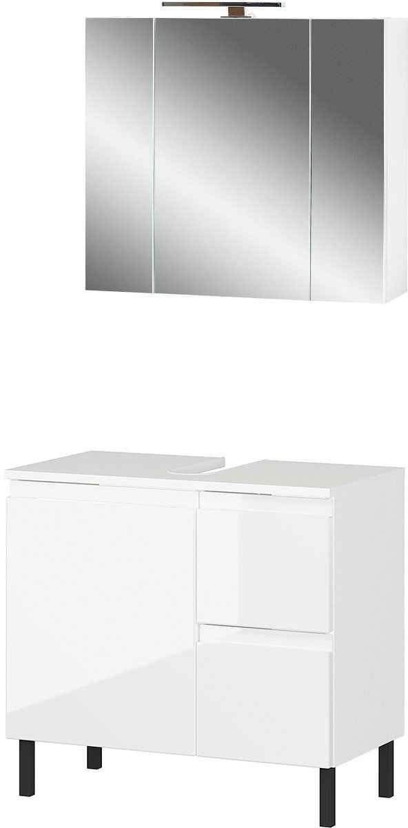GERMANIA Badmöbel-Set Scantic, (2-St), bestehend aus Waschbeckenunterschrank und Spiegel