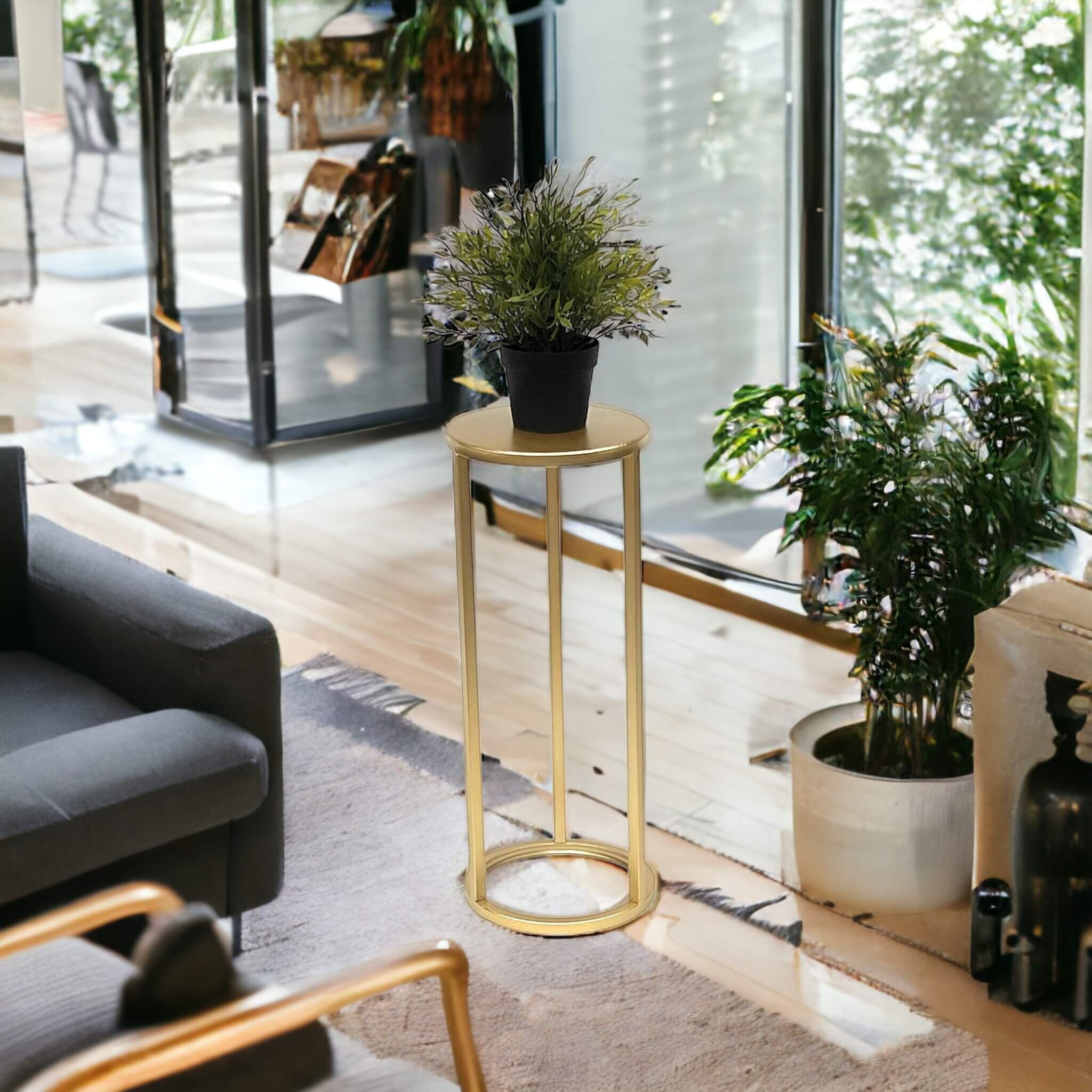 DanDiBo Blumenhocker Metall Gold Rund 50-70 cm Blumenständer 96510