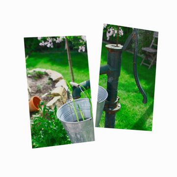 Wallario Herd-Abdeckplatte Wasserquelle im Garten, ESG-Sicherheitsglas, (Glasplatte, 2 tlg., inkl. 5mm Noppen), verschiedene Größen