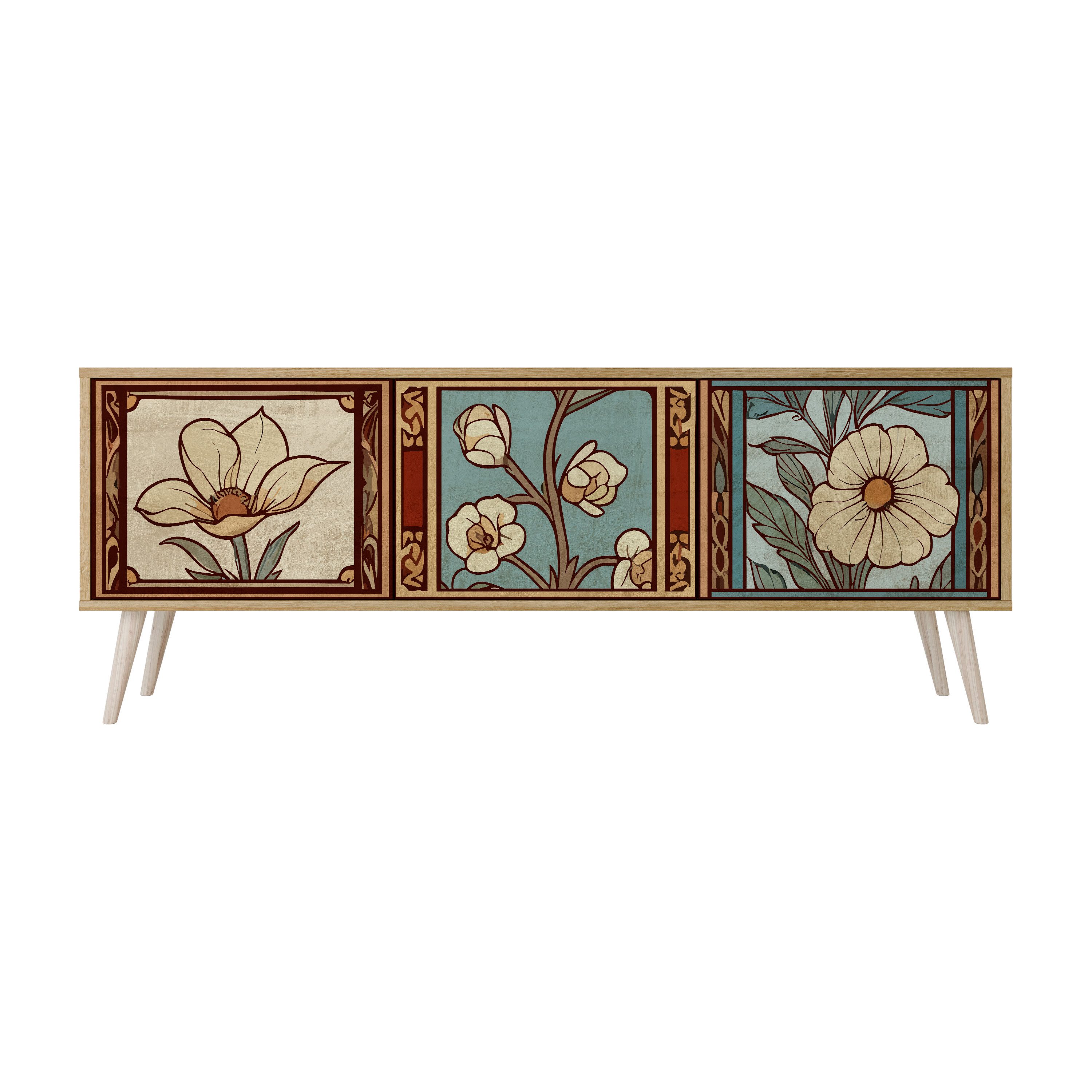 SPACEREBELS TV-Schrank mit Türen Fernsehtisch Sideboard Board mit Stauraum Tisch mit Beinen Lowboards 161 cm Fernsehschrank