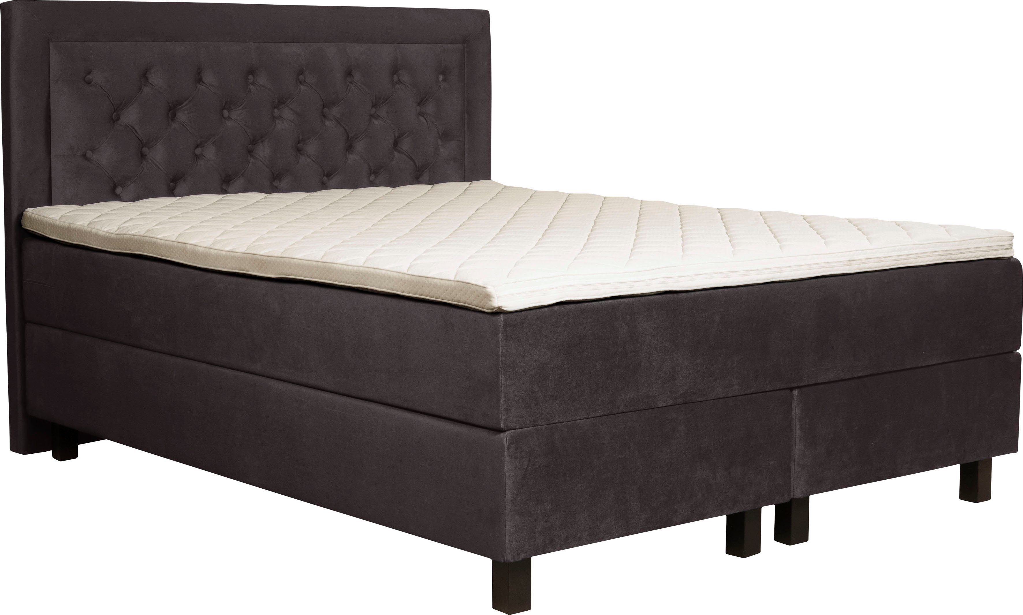 Home affaire Boxspringbett Jeanne, inkl. Topper mit Taschen-Federkernmatratze