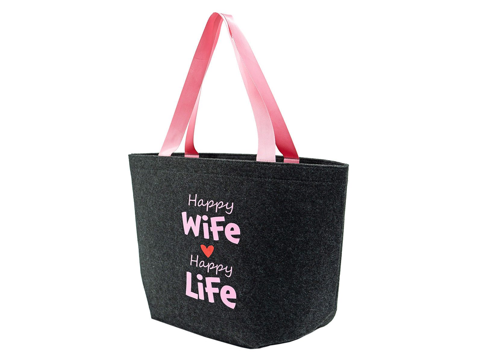 NOOR LIVING Shopper 32169 Filz Tasche Shopper Colorful mit Schriftzuck (Stück, 1-tlg., 1), gestickt