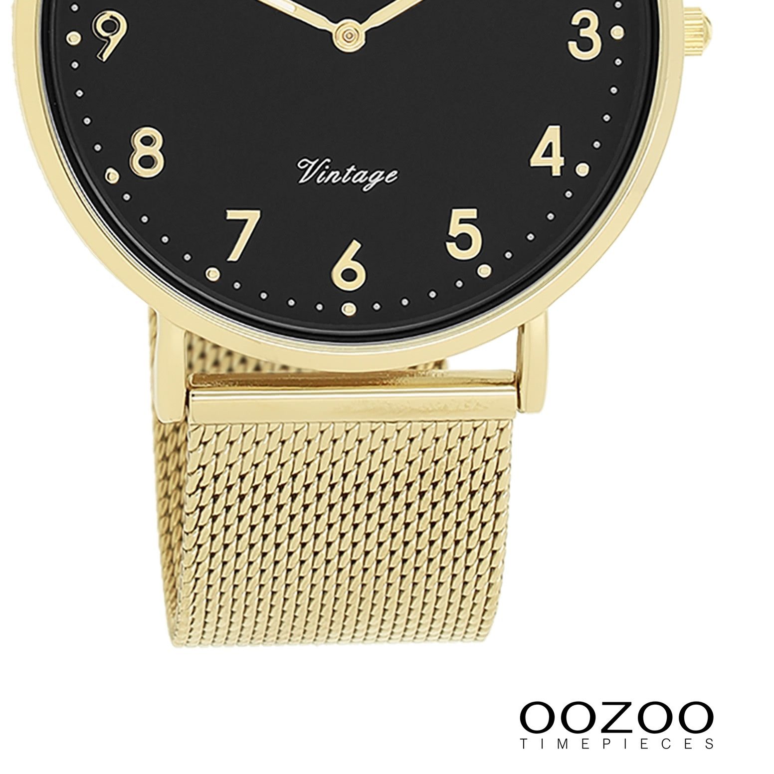 OOZOO Quarzuhr Oozoo Unisex Armbanduhr Vintage Series, (Analoguhr), Damen, Herrenuhr rund, groß (ca. 40mm) Metallarmband, Fashion-Style