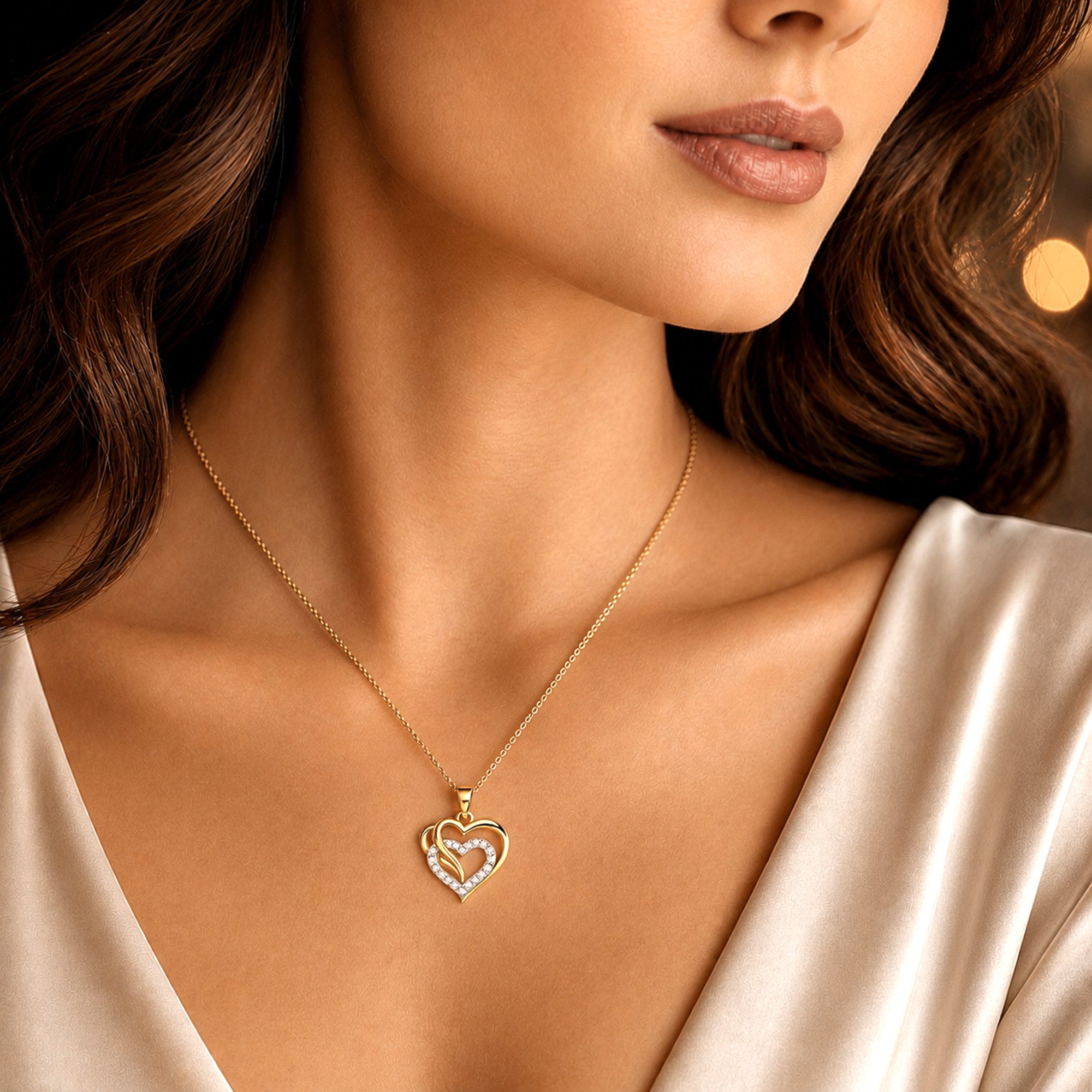Limana Herzkette Ich liebe Dich Damen Kette mit Herz Anhänger 925 Silber gold vergoldet (Schmuck Geschenk für Freundin Frau inkl. Dose und Tasche), Jahrestag Geburtstag Weihnachten Valentinstag Hochzeitstag Muttertag