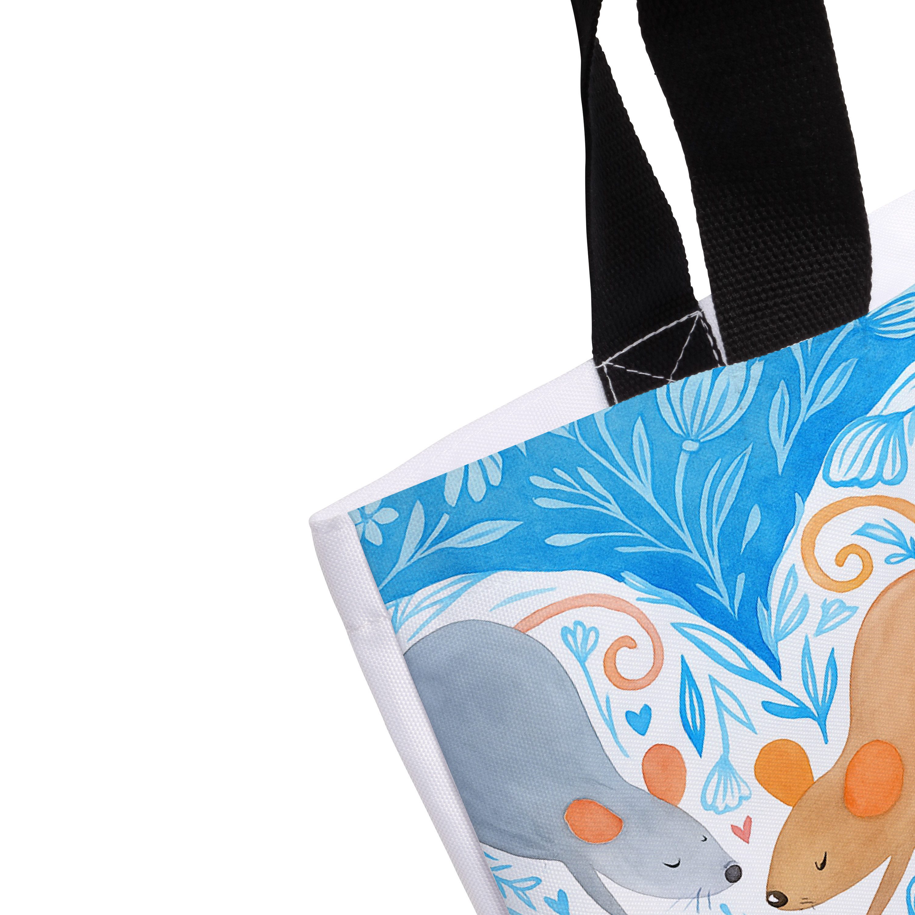 Mr. & Mrs. Panda Shopper Mäuse Herz Design, Tote Bag, Weiß, Hochzeit, Love, Tasche, Liebesspru (Packung), Verliebt City-Shopper Freundin