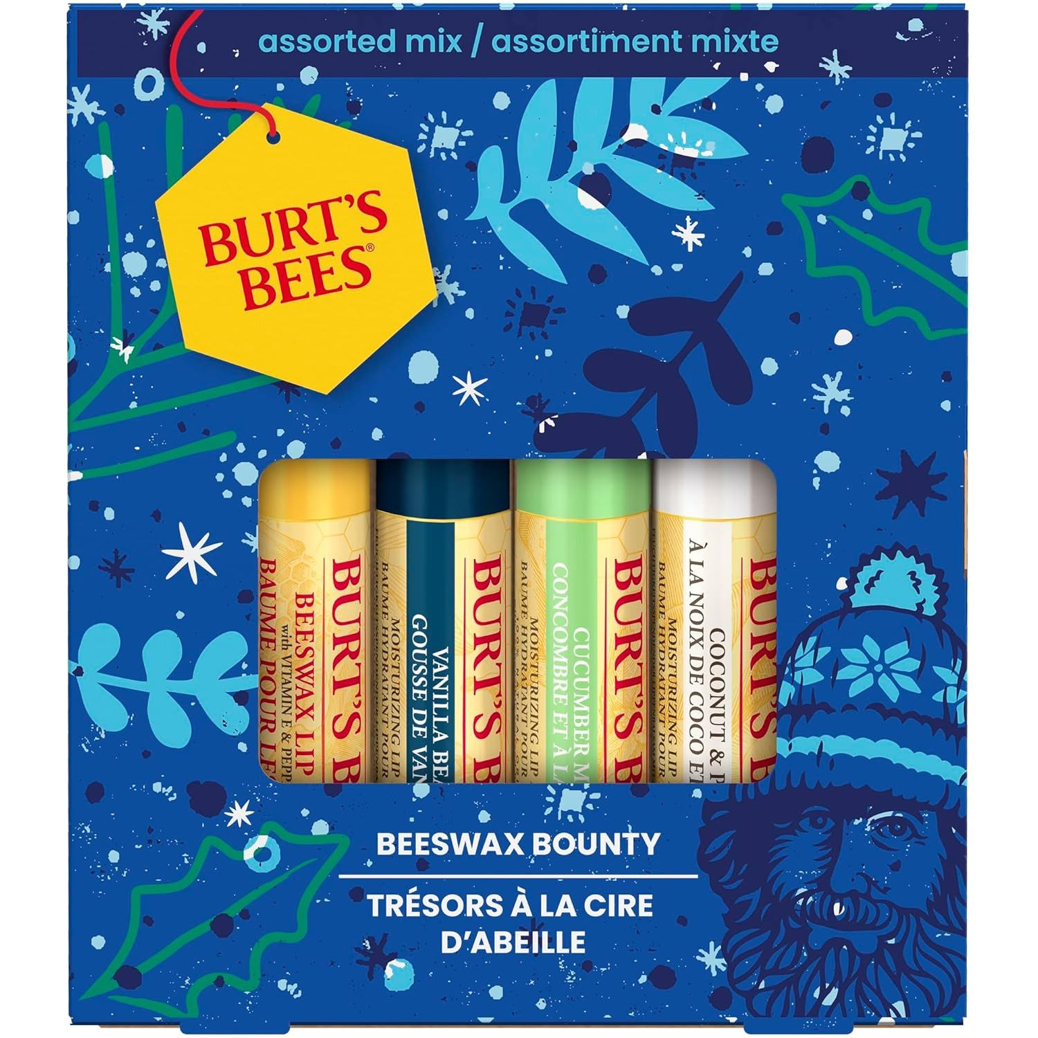 Village Cosmetics Lippenpflegestift Burts Bees Beeswax Bounty Lippenpflegestiftset (4 Stk., Frische