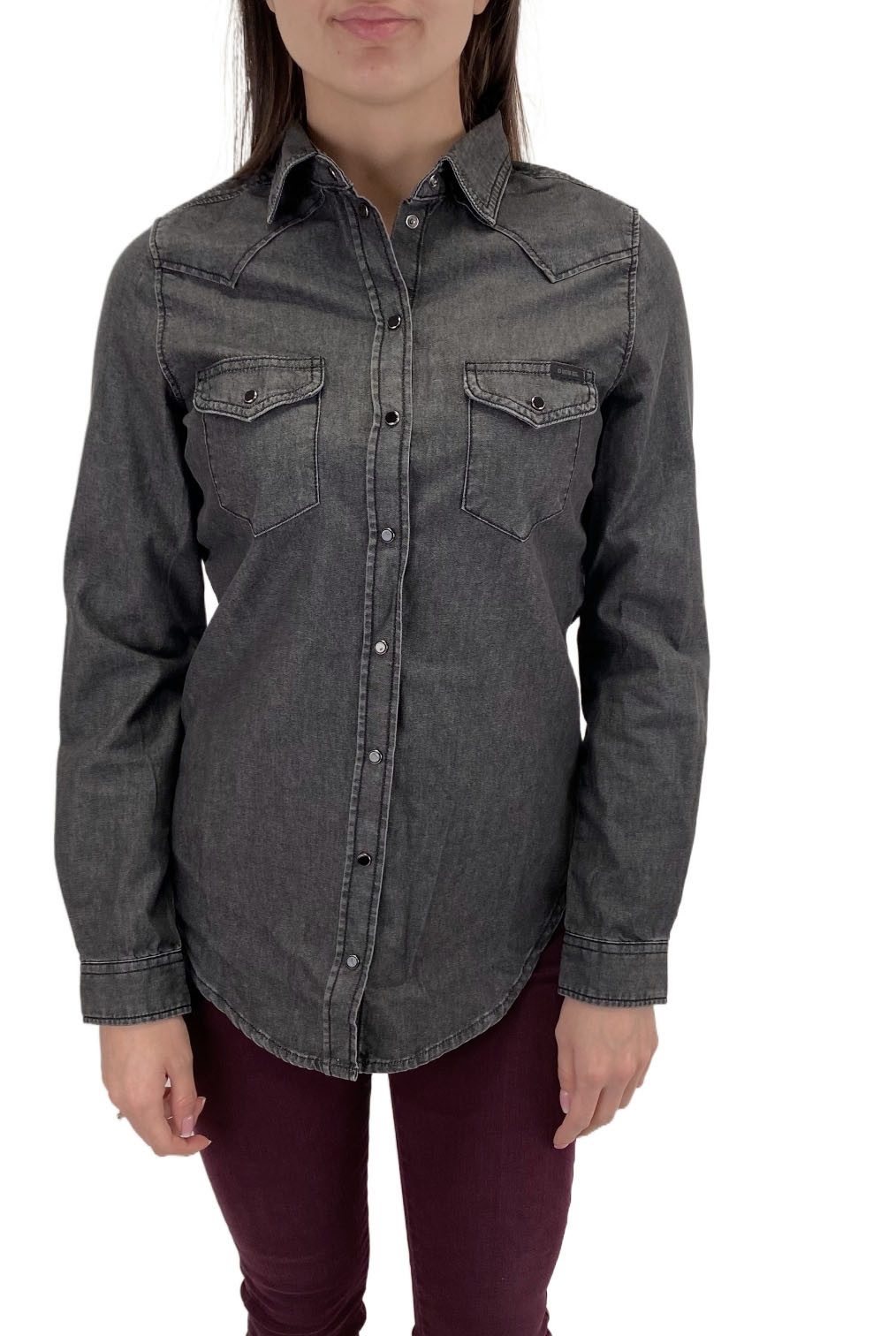 Diesel Langarmhemd Diesel DE-PRATT Camicia Damen Jeanshemd RWAKK