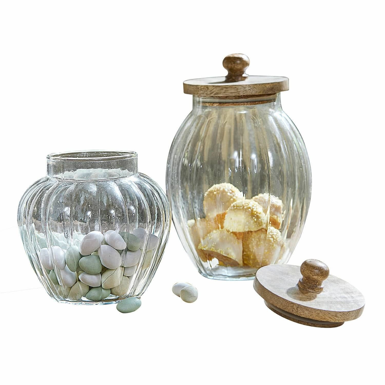 Vorratsdose Glasdose 2er Set Vionnée klar/antikbraun