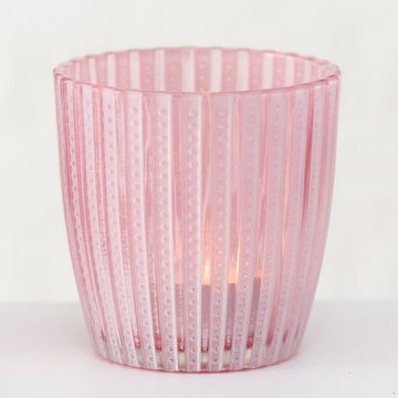 BOLTZE Windlicht Boltze Windlichter Patty SET 6teilig Glas Pink