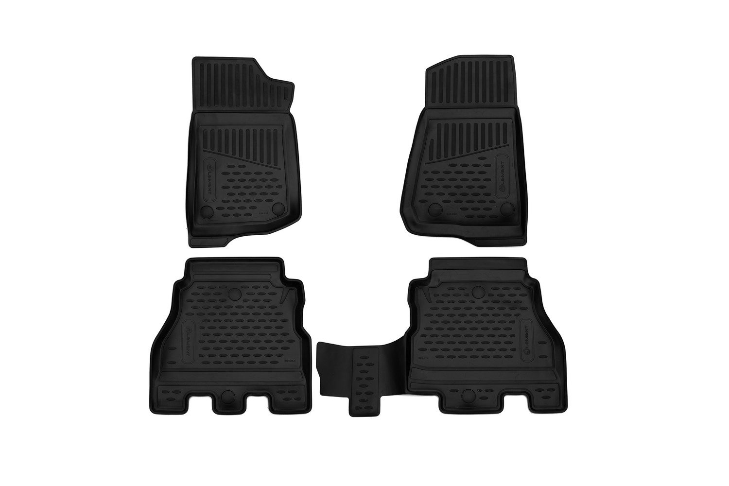 LEMENT Auto-Fußmatten 3D-Gummimatten passend für JEEP Wrangler ab 2018 (USA) (4 St), für JEEP Wrangler Pkw, Passgenau