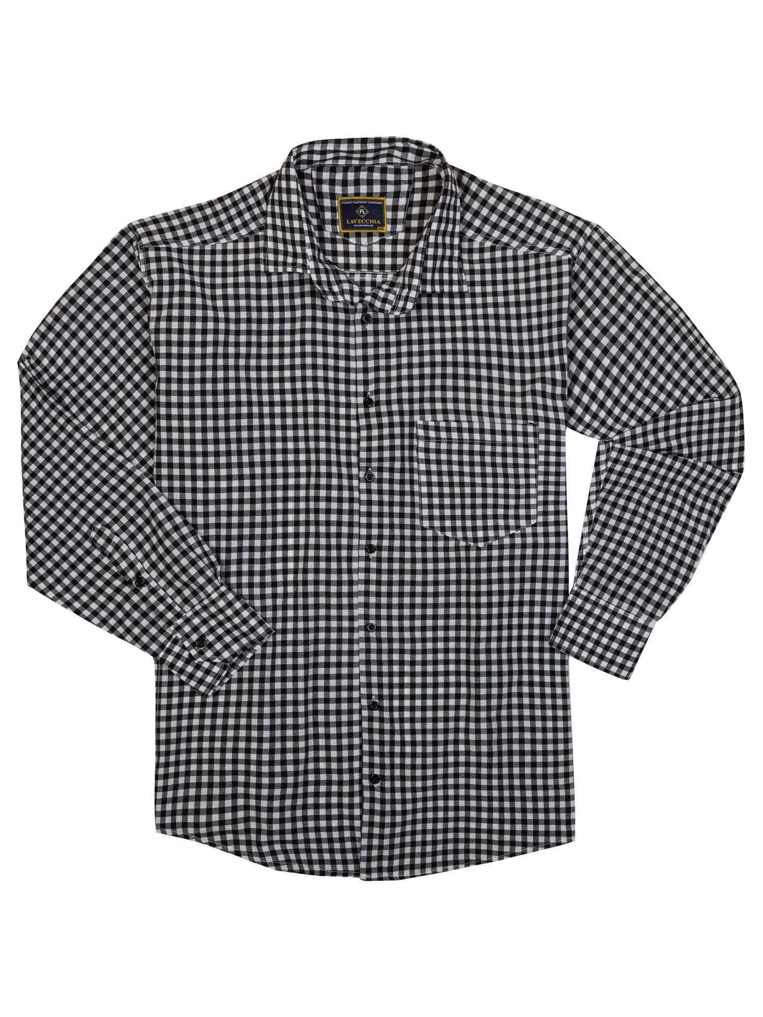 Lavecchia Langarmhemd Lavecchia Herren Langarmhemd HLA17 (Schwarz-Weiß, 7XL günstig online kaufen