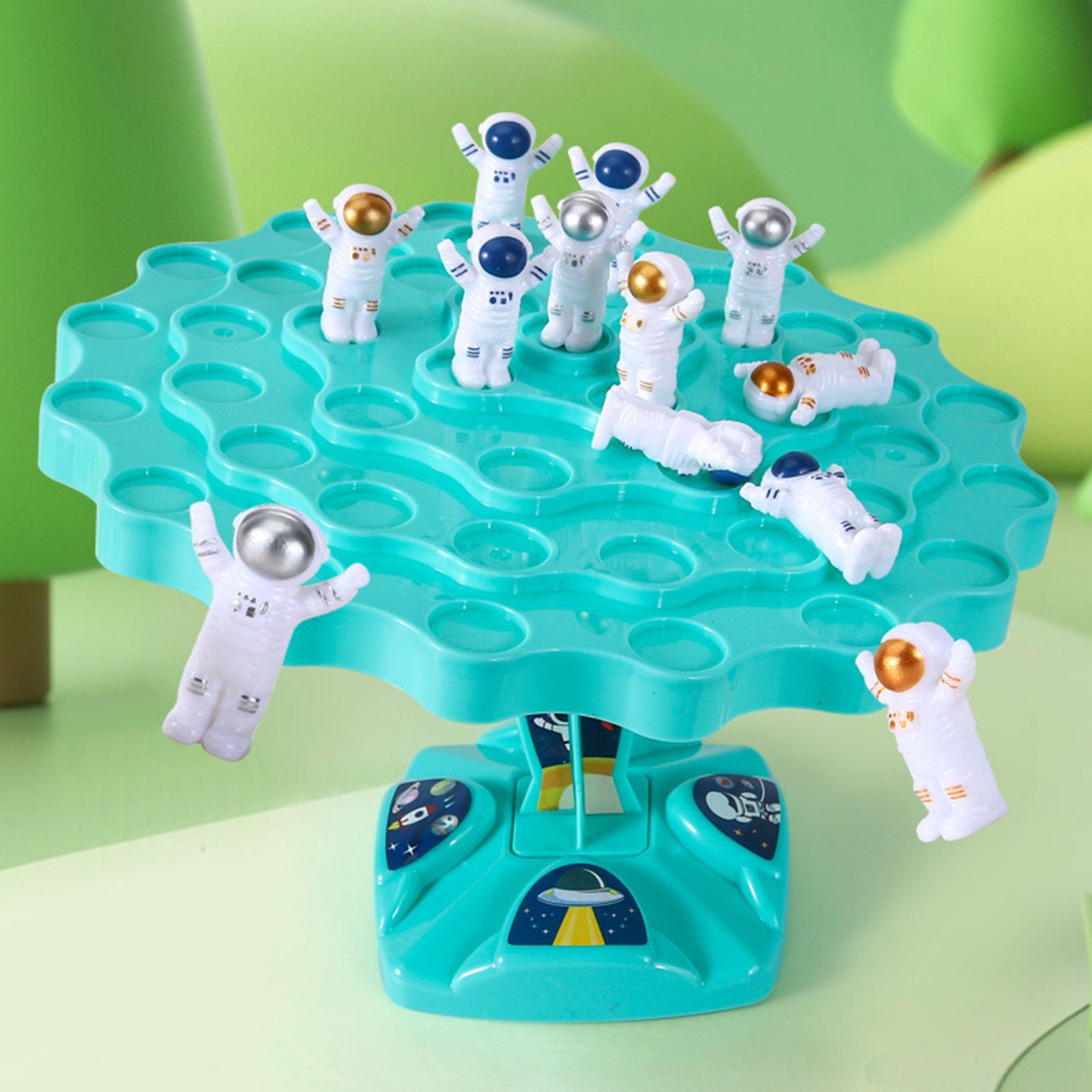 (Astronauten-Design-Erleuchtungspuzzle), Game Rutaqian Lernspielzeug Geburtstagsgeschenke Spiele Vorschulalter, Für Balancing , Tree im und Reisespielzeug Blau Kinder