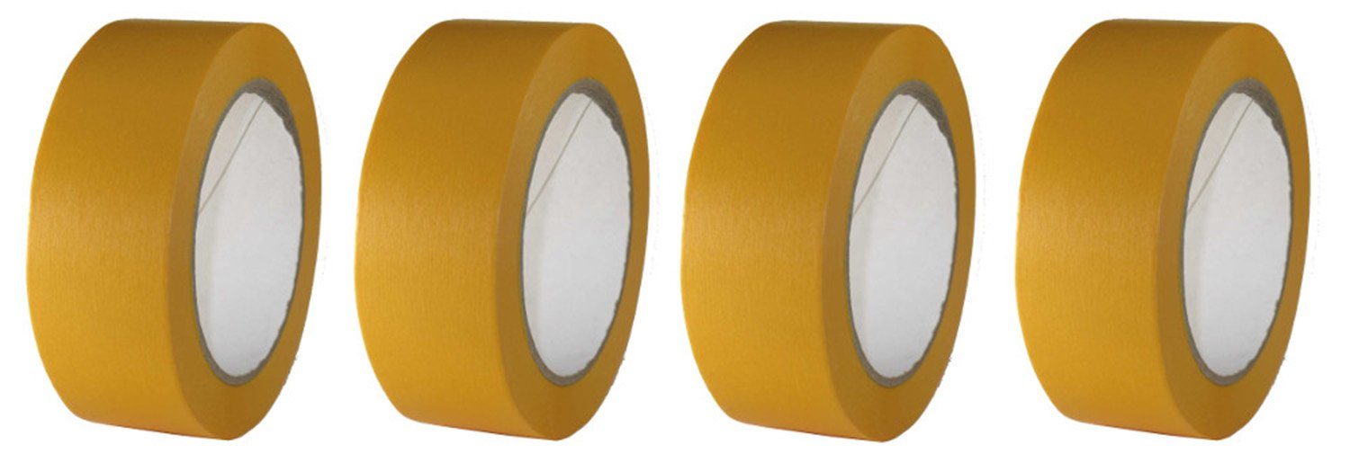 varivendo Kreppband UV- Goldband Profi Fineline Malerband 50m 38mm-24 Rollen (Rollen, 24-St., UV-Goldband) Kreppband malerklebeband malerkrepp lackiererklebeband
