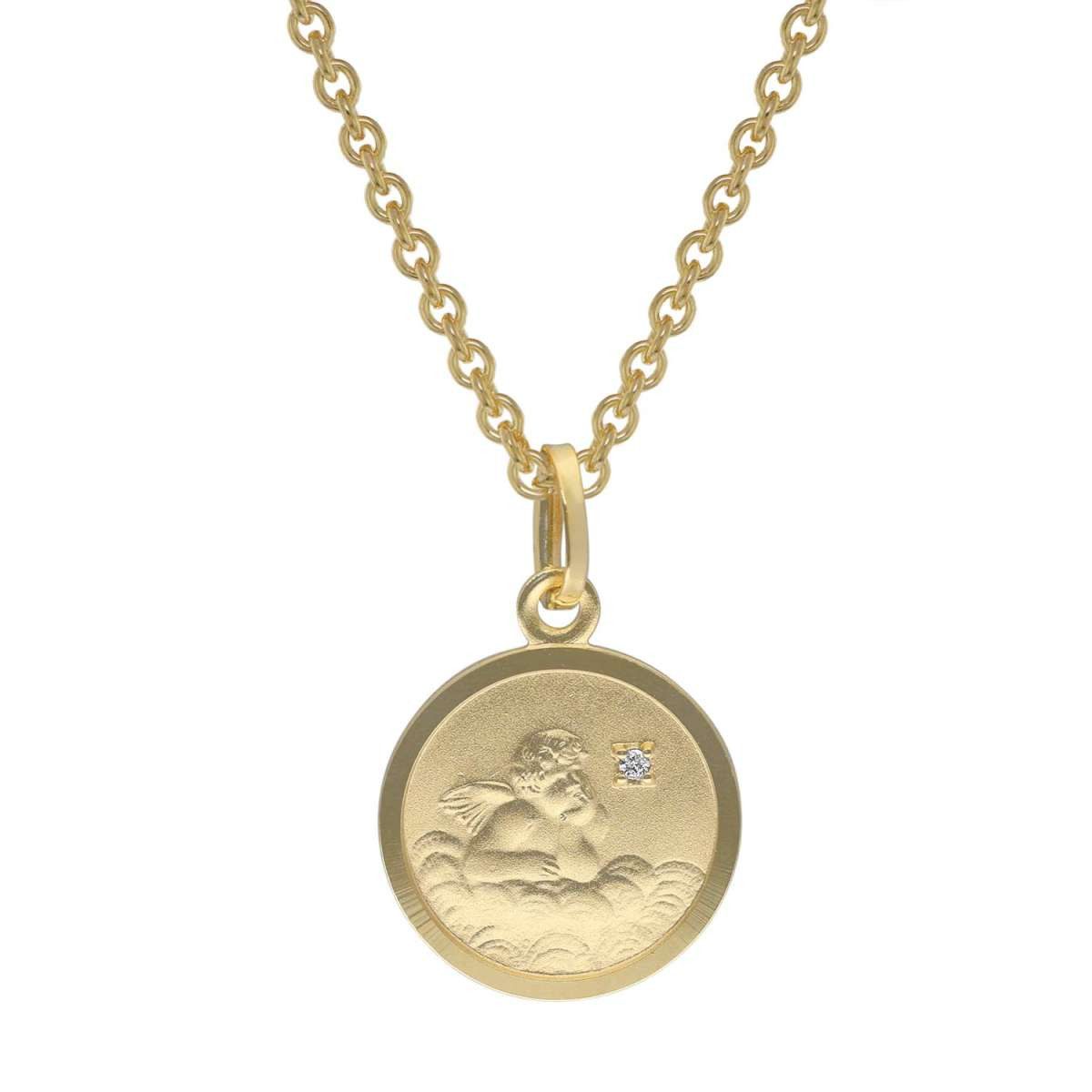 trendor Kette mit Anhänger 73600, Engel mit Diamant Gold 333 (8 Karat) für Kinder